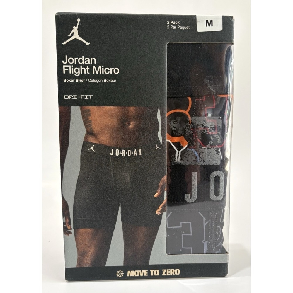 Jordan Flight Micro Dri-FIT Boxer Briefs 2 Pack Men's Medium Black